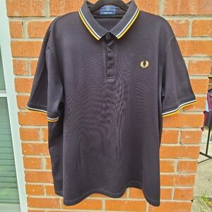 Made In Japan Fred Perry Black With Orange & White Mens XL
